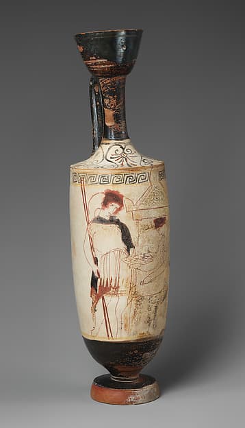 Terracotta lekythos (oil flask), by Group R