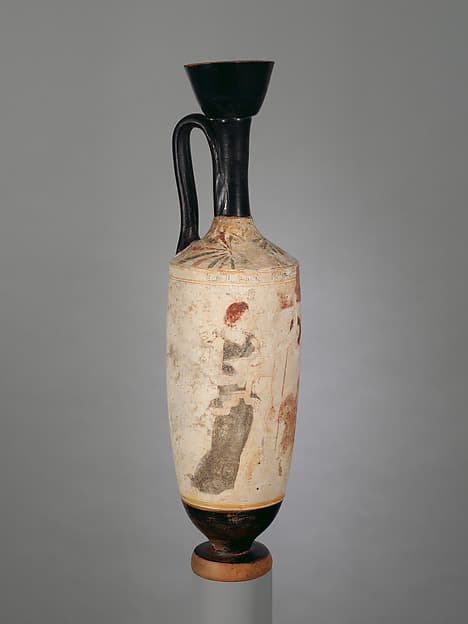 Terracotta lekythos (oil flask), by Group R