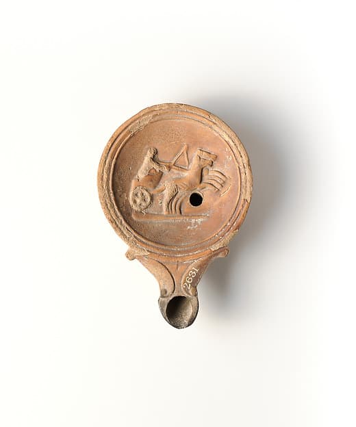 Terracotta oil lamp