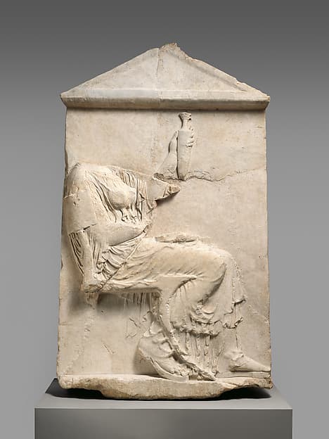 Marble grave stele of a woman