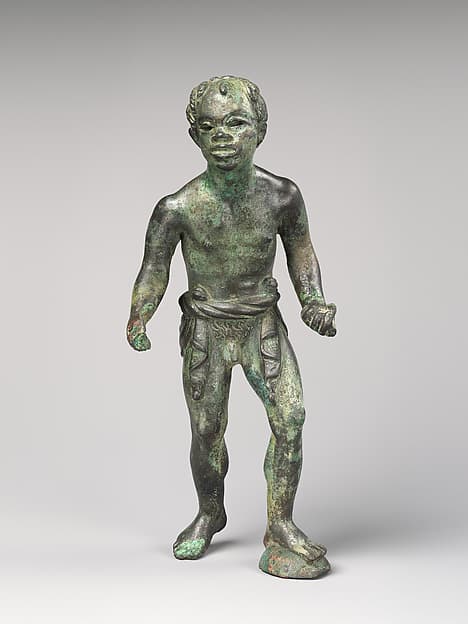 Bronze statuette of a Black African youth