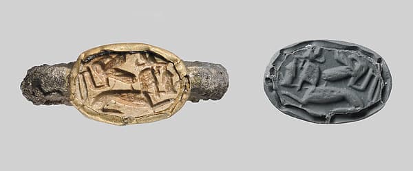 Silver ring with scarab