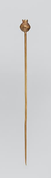 Gold pin with pomegranate head