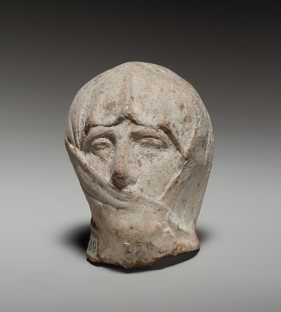 Terracotta head of a veiled woman