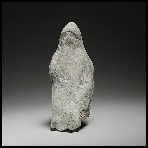 Terracotta statuette of a veiled woman