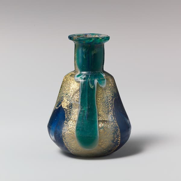 Glass gold-band mosaic bottle