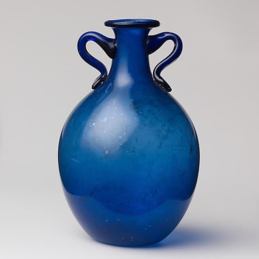 Glass two-handled bottle