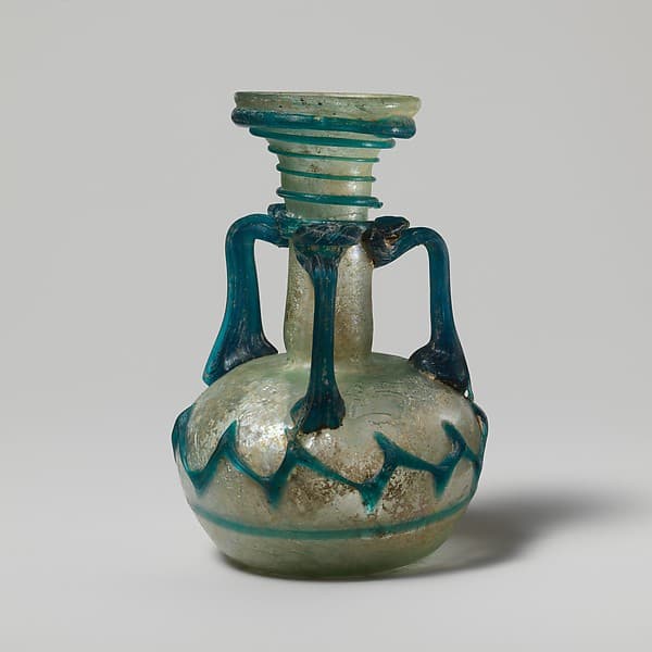 Glass bottle with handles