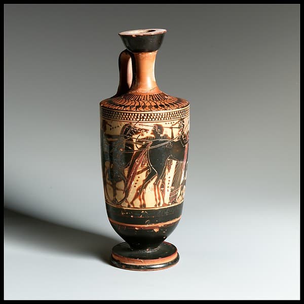 Terracotta lekythos (perfume flask), by Sappho Painter