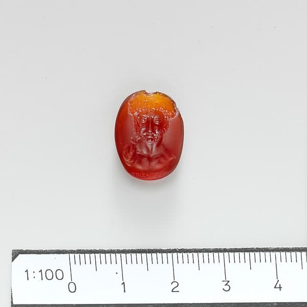 Carnelian ring stone, by Aspasios