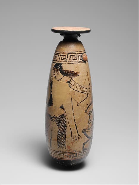 Terracotta alabastron (perfume vase), by Painter of New York 21.131