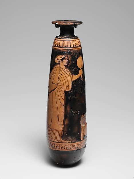 Terracotta alabastron (perfume vase), by Beth Pelet Painter