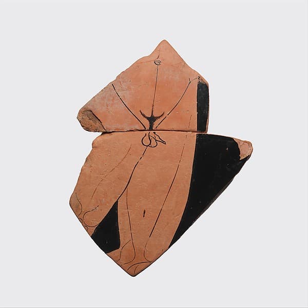 Fragment of a terrracotta neck-amphora (jar), by Euphronios