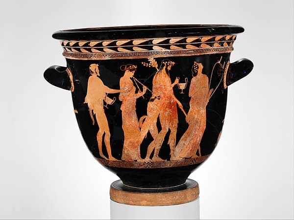 Terracotta bell-krater (bowl for mixing wine and water), by Methyse Painter