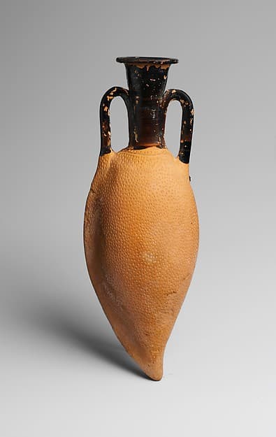 Terracotta amphoriskos (oil flask)