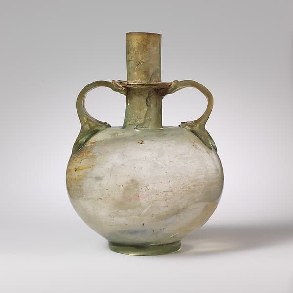 Glass bottle with two handles