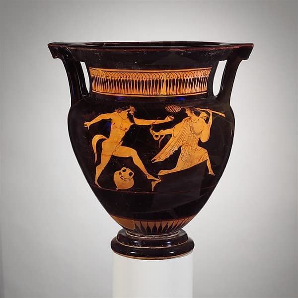 Terracotta column-krater (bowl for mixing wine and water), by Pig Painter
