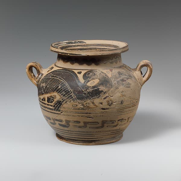 Terracotta pyxis (box), by Hermitage Painter