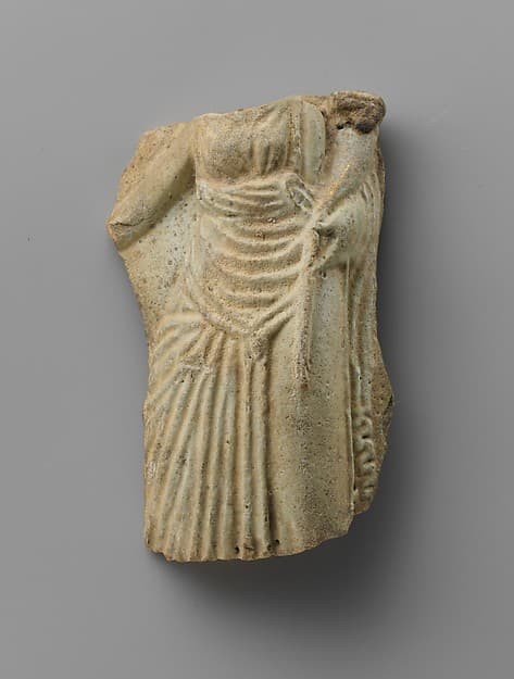 Gilt faience fragment of an oinochoe (jug)