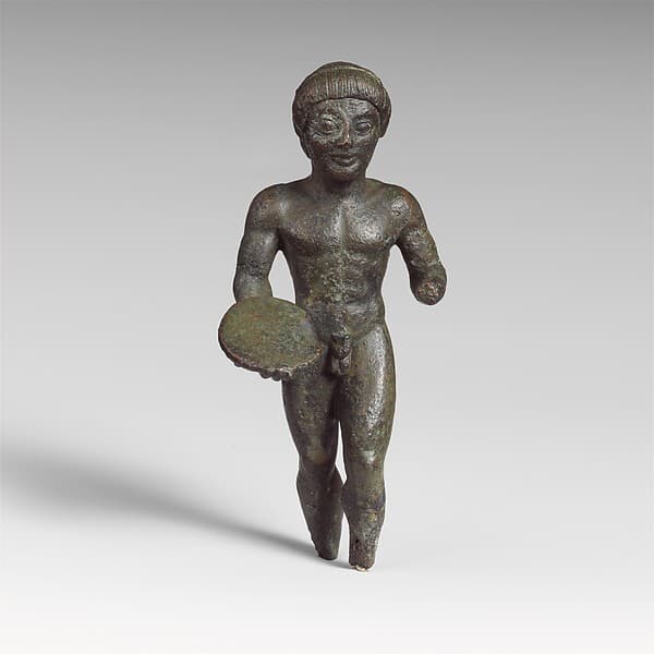 Bronze statuette of a discus thrower