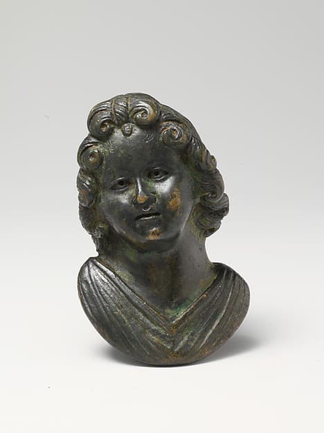 Bronze portrait bust of a boy