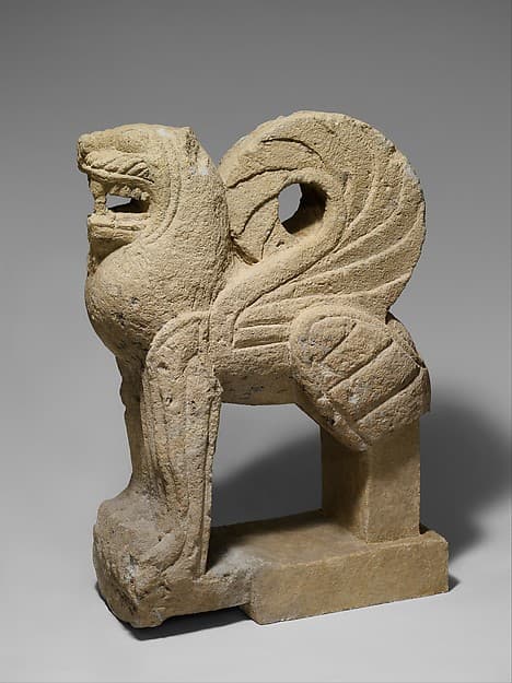 Nenfro statue of a winged lion