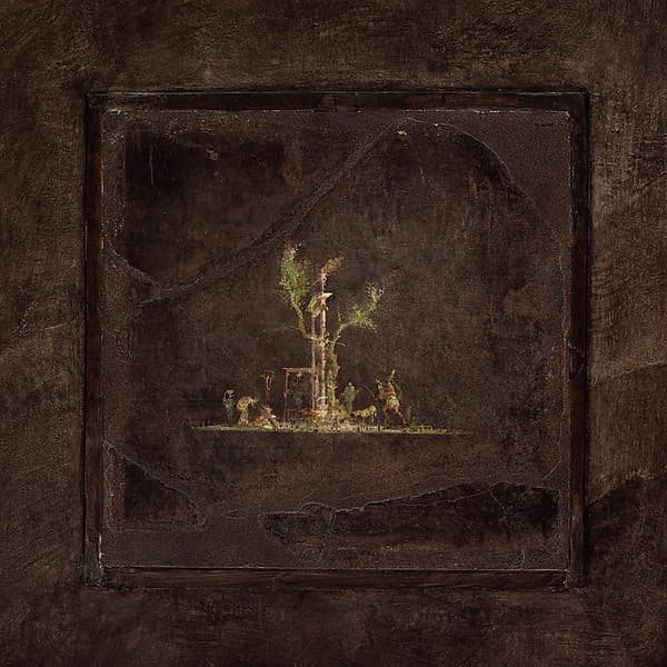 Wall painting on black ground: landscape, from the imperial villa at Boscotrecase