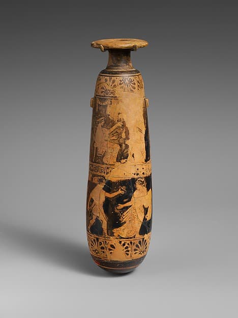 Terracotta alabastron (perfume vase), by Beth Pelet Painter