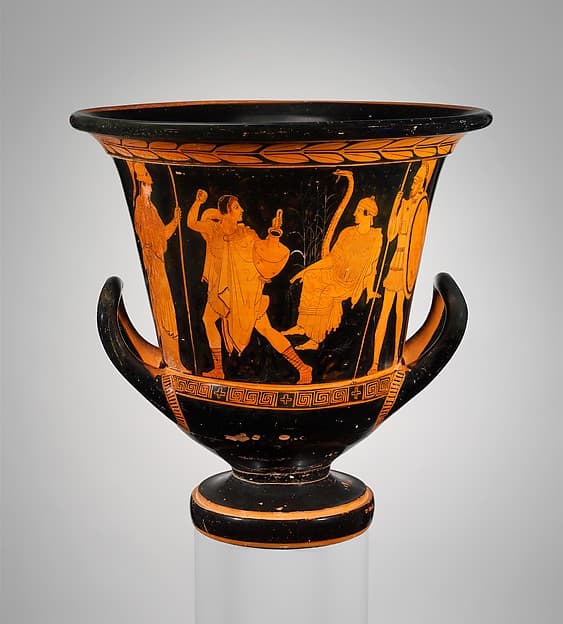 Terracotta calyx-krater (bowl for mixing wine and water), by Spreckles Painter