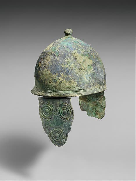 Bronze helmet with cheek-guards