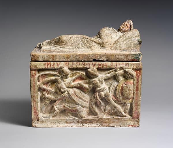 Terracotta cinerary urn