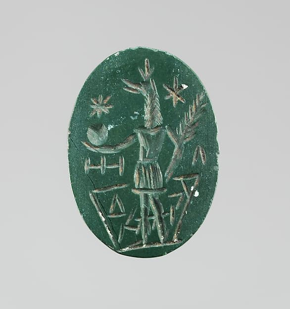 Jasper intaglio: Standing Anubis