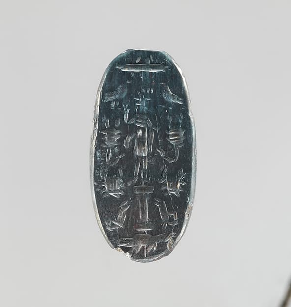 Hematite intaglio: Lion-headed god