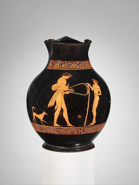 Terracotta oinochoe: chous (jug), by Berlin Painter