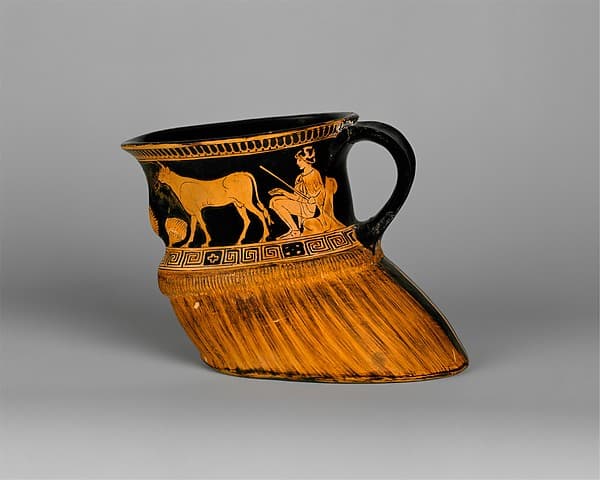 Terracotta cup: cow's hoof, by Brygos Painter