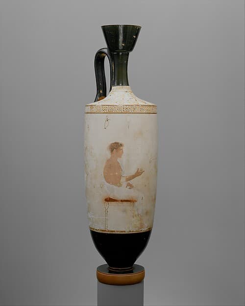Terracotta lekythos (oil flask), by Achilles Painter