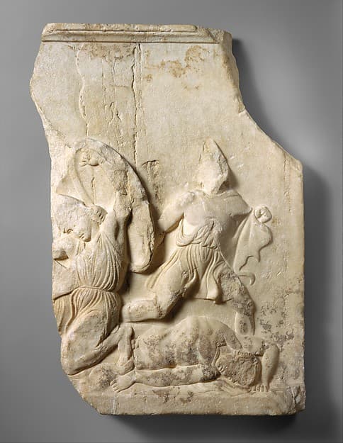 Fragment of a marble relief from a funerary monument