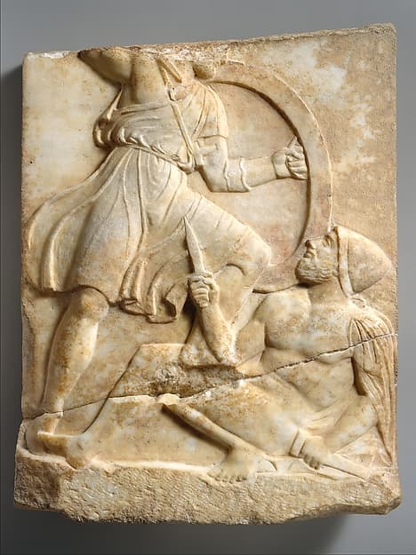 Grave stele with Hoplite Battle Scene