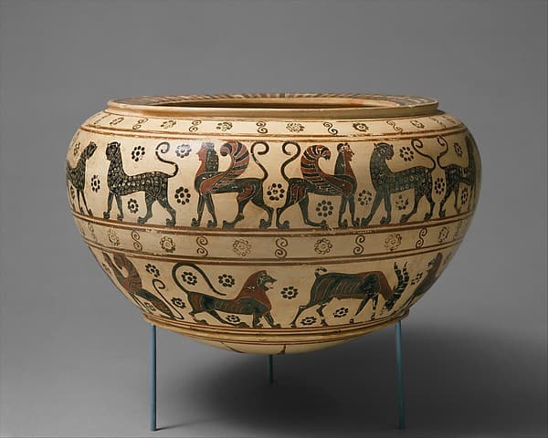 Terracotta dinos (mixing bowl), by Polyteleia Painter