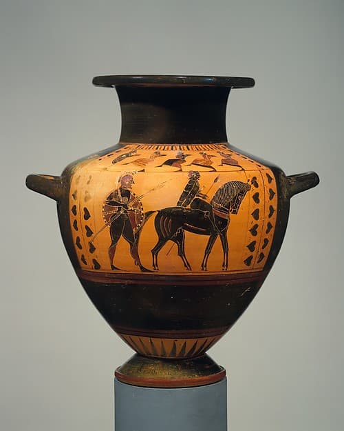 Terracotta hydria (water jar), by Lydos