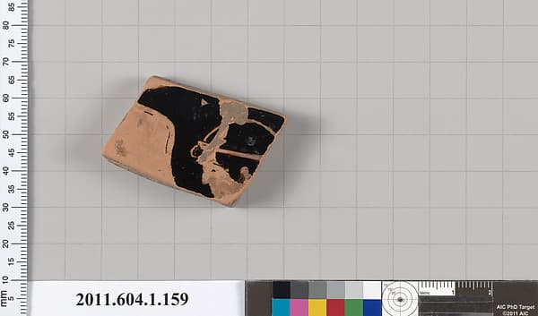 Terracotta fragment of a kylix (drinking cup), by Penthesilea Painter