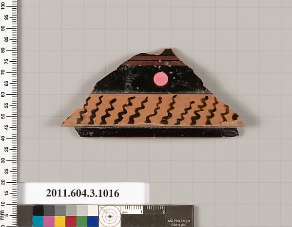 Terracotta fragment of a lekanis (covered dish)