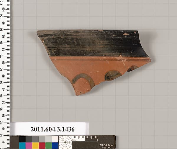 Terracotta rim fragment of a skyphos (deep drinking cup)