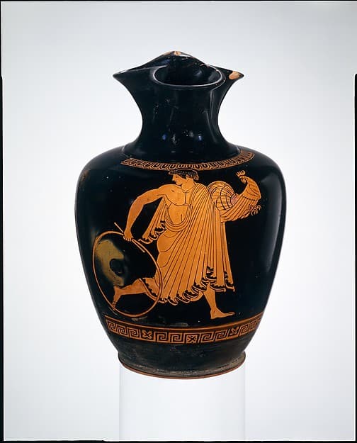 Terracotta oinochoe: chous (jug), by Pan Painter