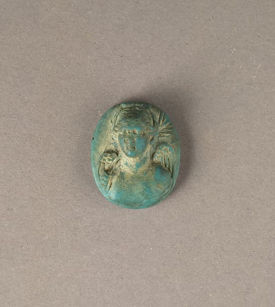 Glass medallion with winged Victory