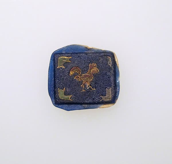 Glass and gold inlay