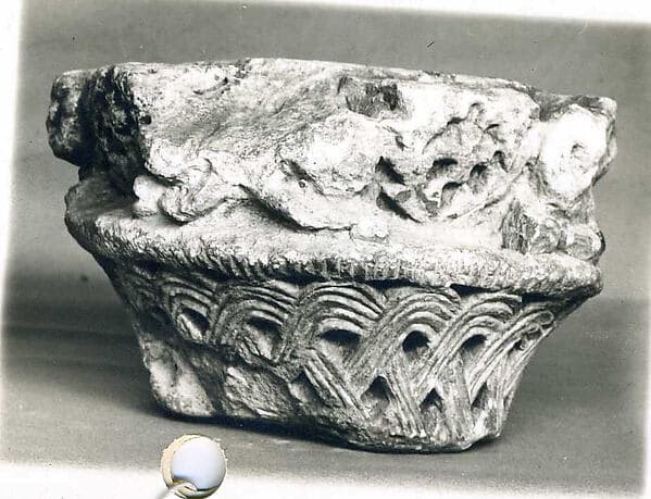 Fragment of a Capital with a Basket-Weave Pattern and Crosses