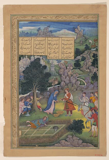 "A King Offers to Make Amends to a Bereaved Mother", Folio from a Khamsa (Quintet) of Amir Khusrau Dihlavi, by Amir Khusrau Dihlavi