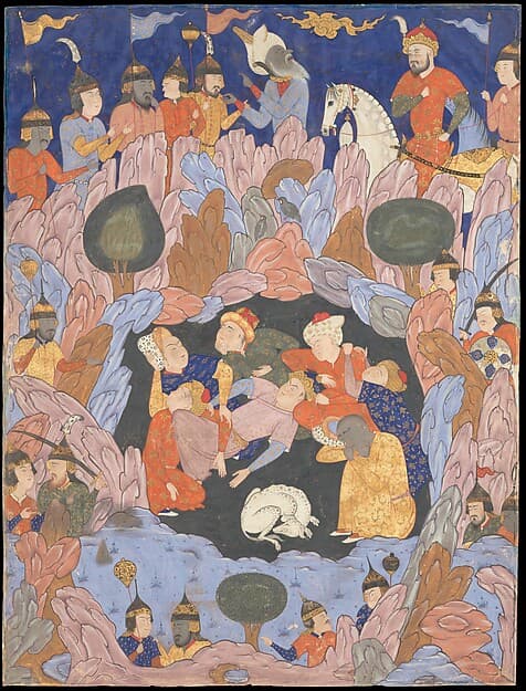 "The Seven Sleepers of Ephesus", Folio from a Falnama (Book of Omens)