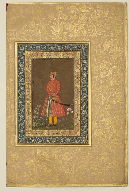 "Portrait of Rup Singh", Folio from the Shah Jahan Album, by Govardhan